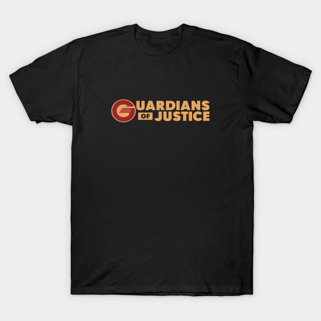 The Guardians Of Justice Text Logo T-Shirt by Vault Emporium